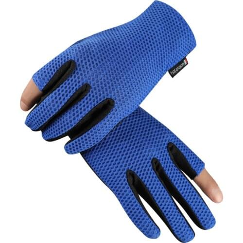 High Elastic Fishing Gloves Leaking Half Finger Ice Silk Gloves UV Protection Gloves Summer Sun Protection Non-Slip Fish Gloves