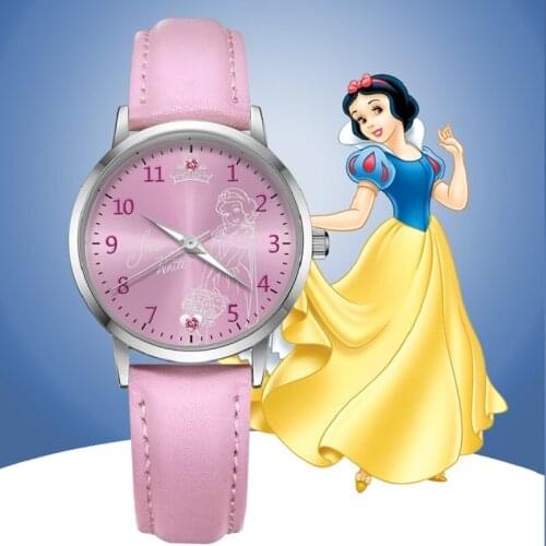 Disney Original Snow White Rapunzel Cinderella Aurora Princess Women Girl Quartz Wristwatch Luminouos Waterproof New Kids gifT
