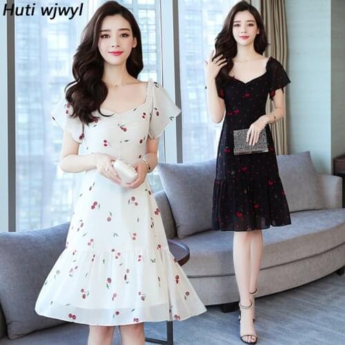 Summer Vintage Floral Chiffon Sexy Boho Midi Sundress 2021 Korean Elegant Women Plus Size Dresses Beach Bodycon Party Vestidos