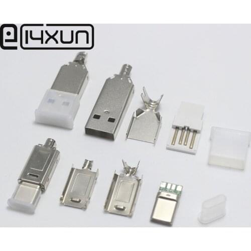 1set USB 2.0 + Type C Plug For Huawei Mate 20 P30 P20 Pro Lite USBC Fast Charging Charger USB-C Type-C Cable For Samsung S10 S9