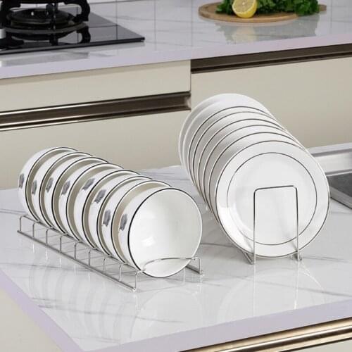 1 Pc Kitchen Organizer Stainless Steel Dish Bowl Rack Drying Shelf Utensil Cutlery Drainer Storage Holder Stand Tool