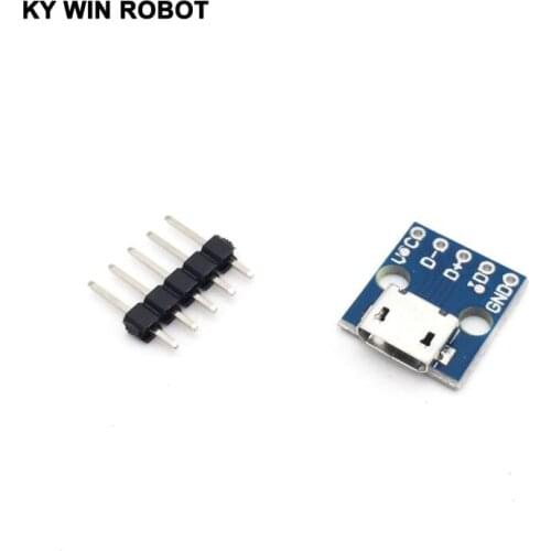 1pcs MICRO USB to DIP Adapter 5pin female connector B type pcb converter pinboard 2.54 USB type For Arduino module