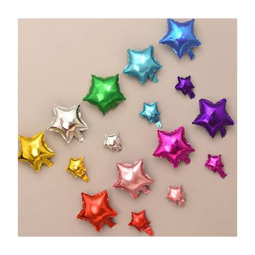 10/20pcs/lot 5/10inch Star Heart Foil Balloons Wedding Birthday Party Backdrop Decor Air Inflatable Globos Child Gift Toy Supply