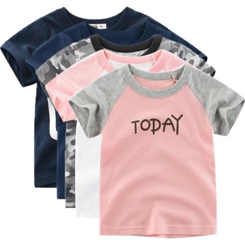 2020 Summer Children Clothing Boys T Shirt Cotton Dinosaur Short Sleeve Girls T-shirt Kid Boy Casual Cute T-shirt 2-7Y Clothes