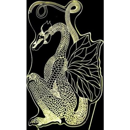 3D visual dinosaur Multi-colored Acrylic Light Creative gift Home Furnishing 7 color change