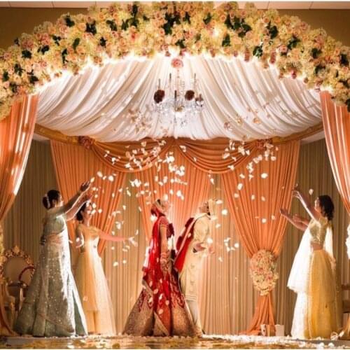 3MX3M Round Square Ceiling Drape Roof Event Decro Wedding Scene Layout Wishing Pavilion Ceiling Ice Silk Decoration