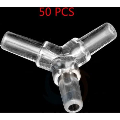 50pcs Acrylic Aquarium 3 Way Y Shape Connector Air Oxygen Flow Valves For Fish Tank Pipe Tubing Aquarium Accessories