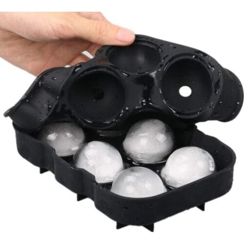 6 Holes Reusable Ice Cube Trays Silicone Combo Mold Ice Ball Maker Round Molds New