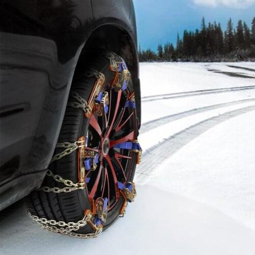 8PCS Car Snow Chains Tyre Tire Wheel Anti-skid Chain Adjustable Wear-resistant Steel Winter Use Ice Snow Mud Road Safety