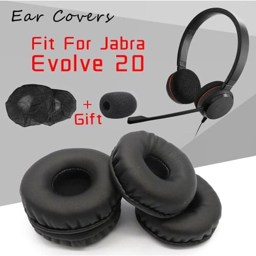Ear Pads For Jabra Evolve 20 20se Headphone Earpads Replacement Headset Ear Pad PU Leather Sponge Foam