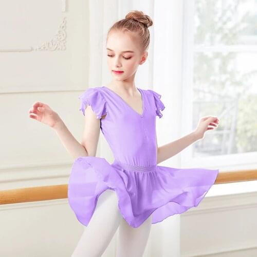 Ballet Leotards for Girls Kids Dance Dress Chiffon Skirts Gymnastics Leotards Pink Dance Dress Soft Dancewear Swimsuit