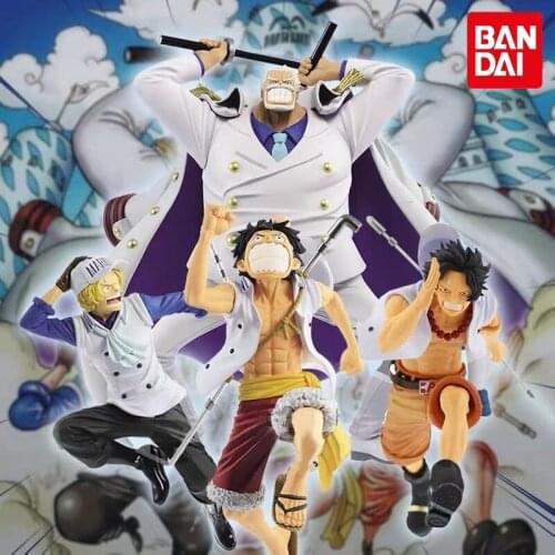 Bandai One Piece Anime Hand-run Magazine Figure Special Luffy Ace Sabo Garp Dreamland Navy Genuine Model Collection Decoration