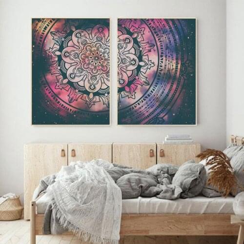 Bohemian Modern Abstract Art Mandala Red Painting Canvas Painting Poster Wall Art Printing Picture Living Room Home Decoration