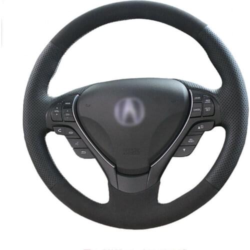 For Acura TL ILX RDX ZDX Top Leather Steering Wheel Hand-stitch on Wrap Cover