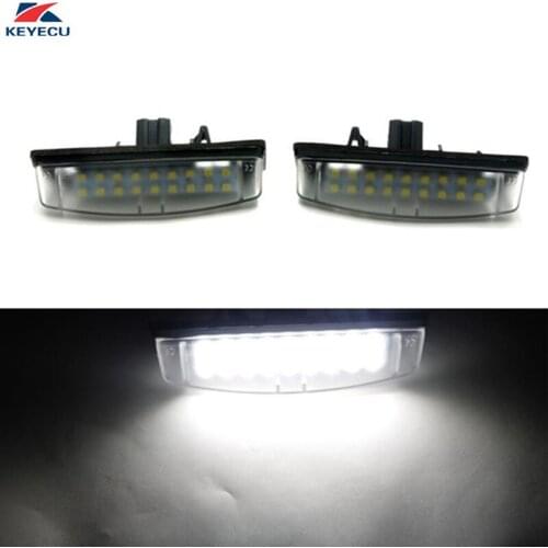 KEYECU 2 Pieces 18SMD White LED License Plate Lights for Toyota Camry Aurion Avensis Verso Echo Prius and Lexus