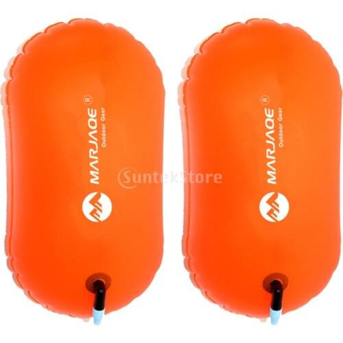 2Pcs Durable PVC Swim Buoy with Waist Strap Swim Buoy-Open Water Swim Buoy With Dry Bag for Swimmers, Triathletes, and Snorkeler