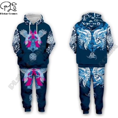 Men for women Viking tattoo 3d all ove Printed Set hoodie Unisex streetwear hip hop Tracksuit Cosplay costumes style-5