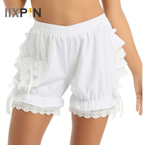Lace Lolita Style Short Pants Women Vintage Victorian Bloomers Adult Pumpkin Ruffles Loose High Elastic Waist Short Underskirts