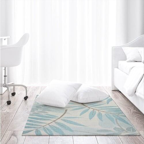 Concise Fluffy Area Rug Palma Leaves Anti Slip Thicken Carpets For Bedroom Living Room Diningroom Study Safe Washable Customable