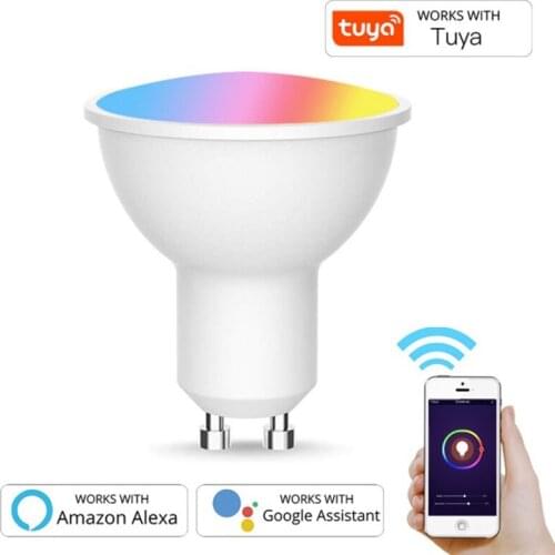 GU10 Spotlight Bulb Smart Control Led Lamp W RGB+CW 2700-6500K Color Changing Bar KTV WiFi Smart Light Colorful Bulb