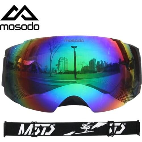 Mosodo Magnet Ski Goggles Men Women Snowboard Anti-Fog Skiing Snow Large Spherical Winter Ski Glasses