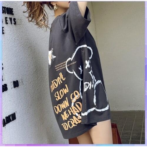 Cute Anime T Shirt Women Casual Harajuku Tee Shirt Short-Sleeve Oversize Female T-Shirt Summer 2021 Woman Clothes Loose T Shirts