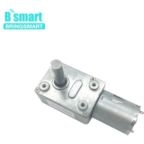 Bringsmart Mini Worm Geared Motor JGY370-D7 DC 6v 12v Low Speed Reducer Motor D Shaft 7mm With Reversible Gearbox 25mm Length