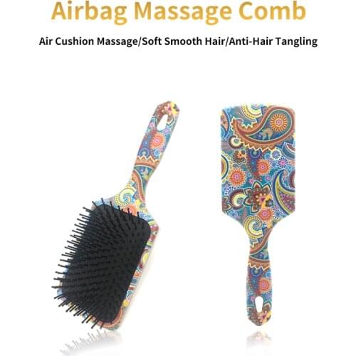 Fashion Hair Scalp Massage Comb Airbag Hairbrush Water Transfer Printing Pattern Air Cushion Anti-static Tangled Hair Comb Brush