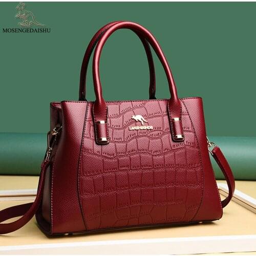 Fashion Splice Handbag Stone Pattern Crossbody Bags for Women 2021 New Luxury Shoulder Bag Genuine Leather Travel Messenger Bag