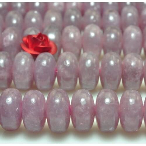 Natural Purple Lepidolite Smooth Rondelle Loose Beads Wholesale Gemstone Semi Precious Stone Bracelet Necklace Jewelry Making