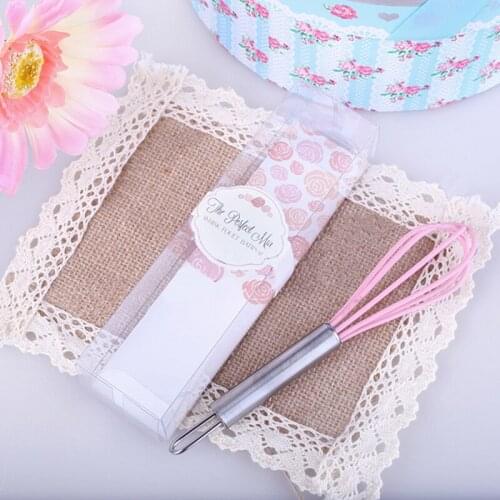 New Arrival Wedding Favors Party Shower Favors and Gifts "The Perfect Mix" Pink Kitchen Whisk 100pcs/lot FREE SHIPPING