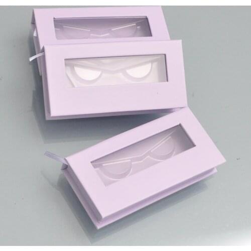 Wholesale false eyelash packaging box lash boxes package custom logo faux cils mink lashes Lavender magnetic case bulk vendors