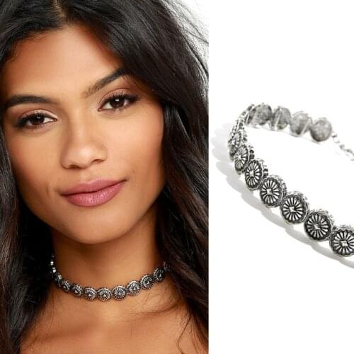 LZHLQ Gypsy Style Design Pure Alloy Temperament Choker Necklace Women Jewelry Ladies Collar Bohemia collares Collier Femme