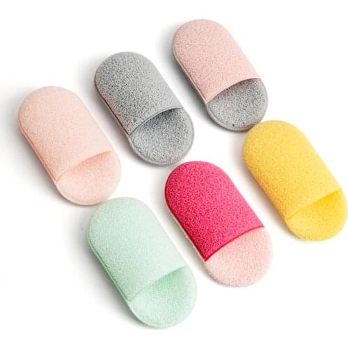 Portable Face Washcloth Camping Travel Oval Shape Face Cleaning Sponge Reusable Skin Makeup Remover Cleaner Flap Puff