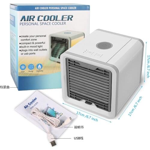 Portable Air Conditioner 500ml Mini Artic Air Cooler LED USB Personal Space Cooler Fans for Roon 7 Colors Personalized Coolers