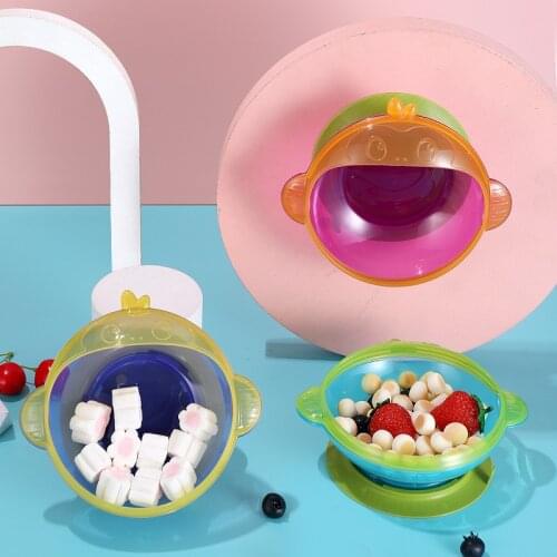 New Pattern Baby Children Kid Fall Prevention Sucker Suction Cup Cartoon Monkey Rotatable Fun Food Bowl Food Grade PP Easy Grasp