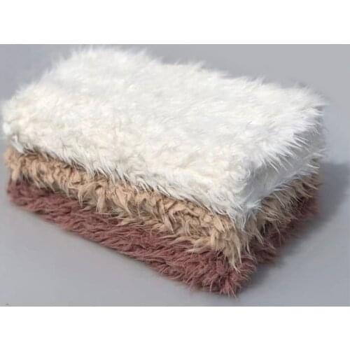 Newborn Baby Photography Props Accessories Photo Background Plush Blanket 55cm*80cm Wraps Cloth 3 Colors for Photo Studio New