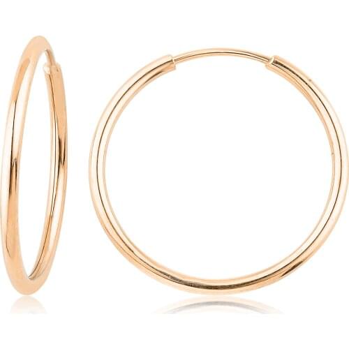 14k Rose Hoop Earrings (1st Model 3rd Size) W4E35009