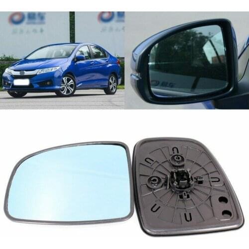 Blue mirror For Honda City 2008-2017 Side View Door Mirror Blue Glass With Base Heated turn single lamp