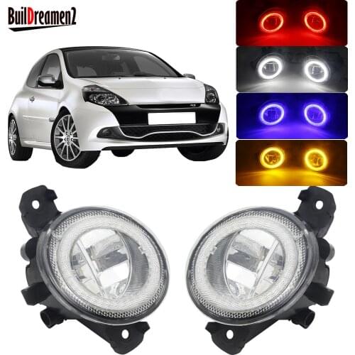 LED Angel Eye Fog Light Car Front Fog Lamp DRL Daytime Running Light For Renault Clio 3/III Hatchback Grandtour Estate 2005-2014