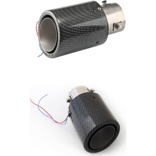 Universal Car Modified Exhaust Muffler Tip Tail Pipe LED Flaming Luminous-Silencer Turbo Sport