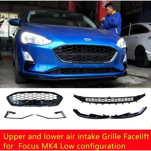 Car Front bumper Upper and lower air intake Grille Facelift For Ford Focus MK4 2018-2020 Low configuration