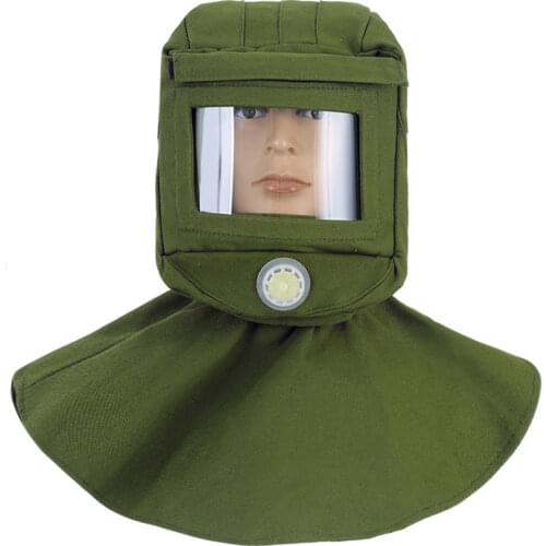 Safety Sandblasting Hood Helmet with Large Viewing Screen Breathing Valve Vent Back Anti Wind Dust Protective Special Paint Cap