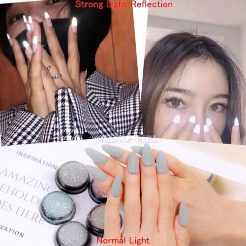 1 Jar HOT Party Nightclub Light-Reflective Nail Glitter Powder Pop Chrome Pigment Dust Nail Art Decorations DIY Manicure
