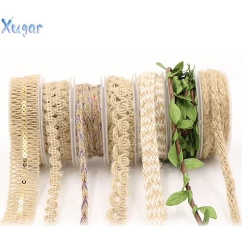 Xugar 2M/roll Flower Wrapping Packaging Gift Ribbon For Hair Bow DIY Florist Bouquet Hemp Ribbon Gift Boxes Packaging Decoration