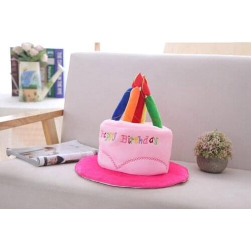 32cm Lovely Birthday toy hat Sweet birthday cake hat Photo props Plushed toy hat