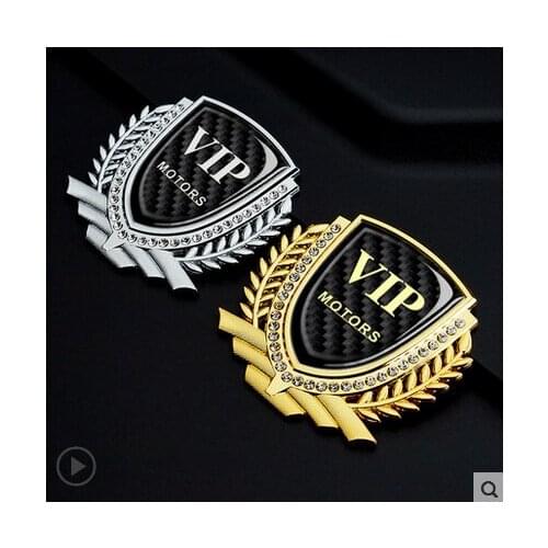 3D Auto Modified Metal Grain Luxury VIP Car Trunk Side Seal Decals Badge Car Accessories
