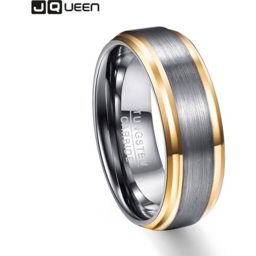 8MM Width 2.3MM Thick Tungsten Metal Lovers Wedding Ring With Full Size 7 8 9 10 11 12 For Mens Ring Wholesale 10PCS
