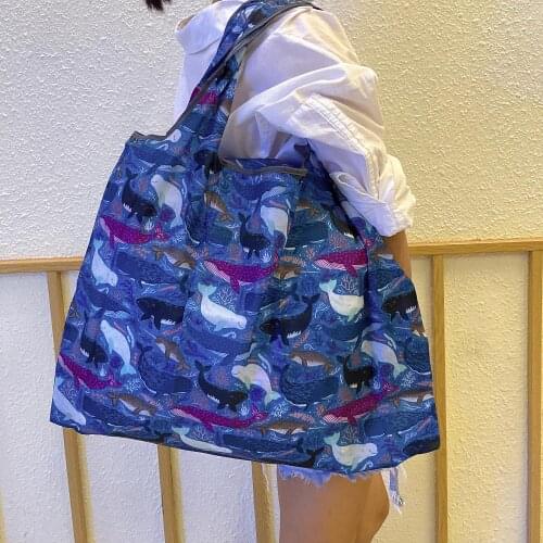 Large Size Eco-Friendly bag Supermarket Grocery Reusable Foldable Shopping Bag With Pouch