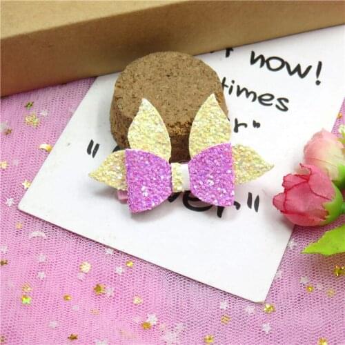 1 Piece Rabbit Ears Flash Ties Bows Elastic Bands For Baby Girls Hairpin Creativity Pink Clips Scrunchy Kids Hair Accessories